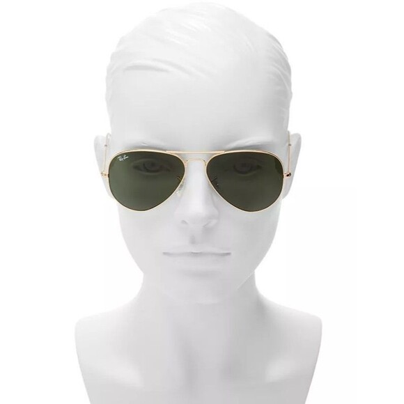 Rayban RB3025 aviator large metal L0205 58-14 135 3n Arista Gold/Green lens - Picture 4 of 11